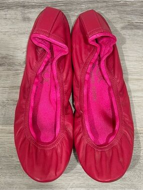 Ballasox Corso Como Pink Foldable Leather Ballet Slipper Flats Shoes Size 10